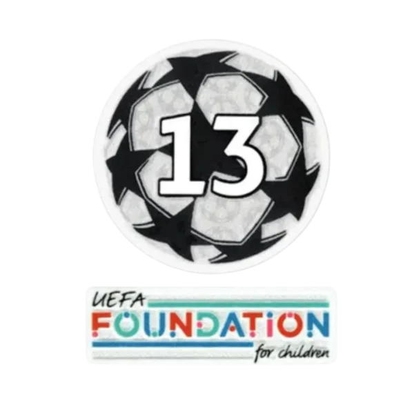 21-22 UCL Starball 13 volte vincitore + set di toppe UEFA Foundation (Real Madrid)